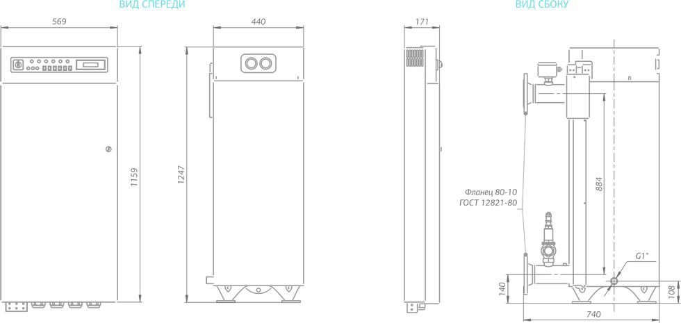 Проточный водонагреватель 300 кВт Мастер
