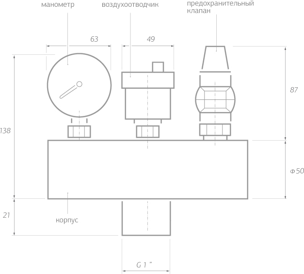 Группа безопасности KSG 30/25M-ISO для электрических котлов